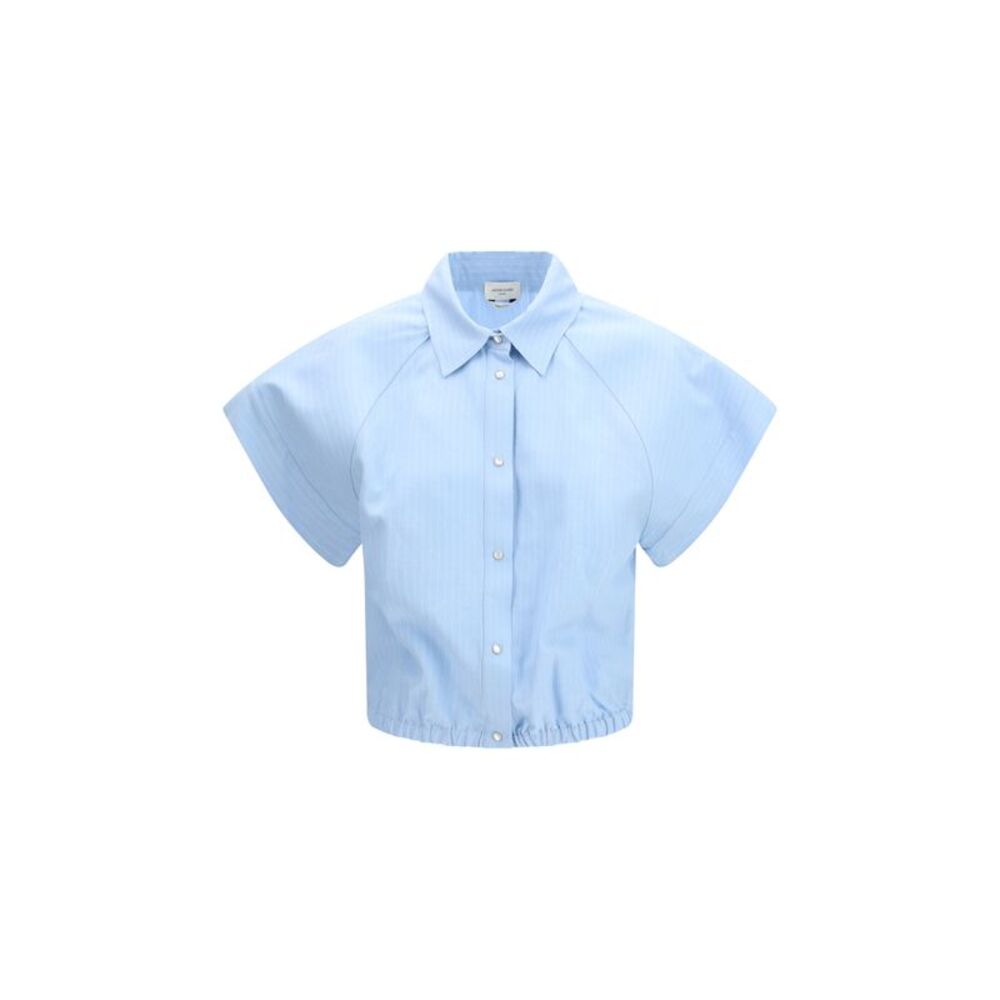 Jacob Cohen Women Short-Sleeve Shirt In Striped Viscose And Linen Canvas